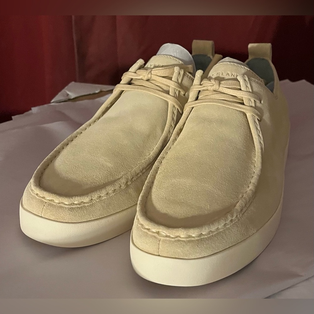 New Everlane Men's Desert Shoes Suede Leather Lace Up Low Top Loafers, Tan